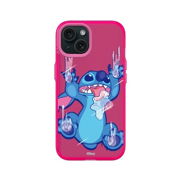 iPhone 15 Clear 粉漾桃 - 迪士尼-史迪奇 Disney Stitch - 搞怪系列-怪可愛