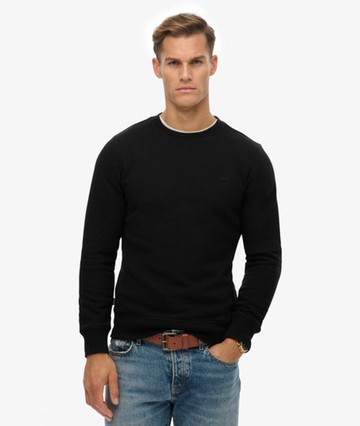 Superdry Men's Vintage Logo Embroidered Crew Sweatshirt Black Size: L