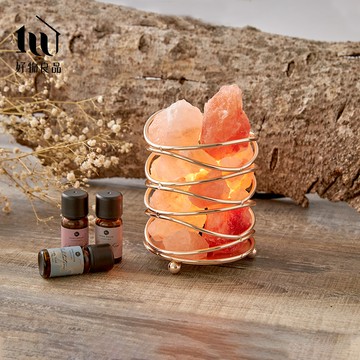 【好物良品】金色波紋_藝術造型喜馬拉雅水晶擴香鹽燈