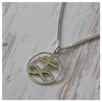 纯银项链配十字架吊坠托特包