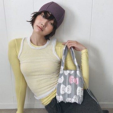 JOSEPH AND STACEY三麗鷗聯名LEOPARD針織百褶包-小-白金銀