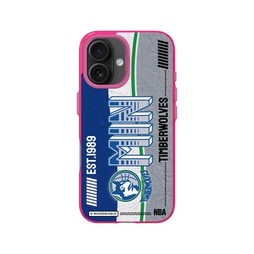 iPhone 16 Clear 粉漾桃 - NBA - 復古球員卡-明尼蘇達灰狼 Minnesota Timberwolves - Vintage Card