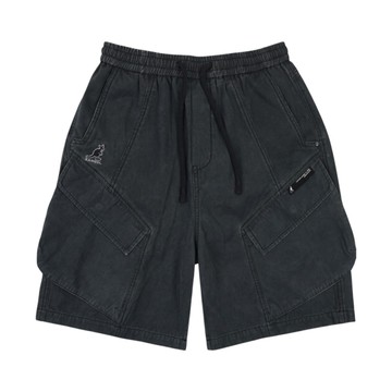 KANGOL 短褲 黑色 拼接 水洗 休閒短褲 中性 6625155220
