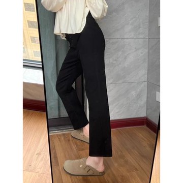 黑色煙管褲女夏薄款胖妹妹彈力顯瘦九分法棍褲梨形身材褲子小個子