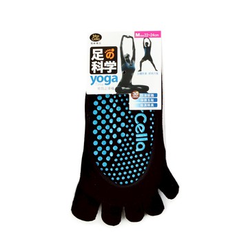 足の科学瑜珈止滑五趾隱形襪 - M黑