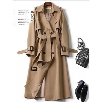 風衣女中長款2024春秋新款韓版大碼小個子流行英倫風大衣過膝外套