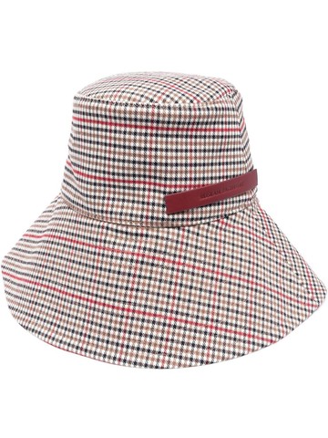 Ruslan Baginskiy - houndstooth-pattern bucket hat - women - Cotton/Polyester/Wool - M - White