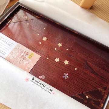 工匠手作精品櫻樹皮樺細工日式干泡茶臺長方形托盤杯茶盤