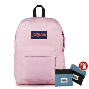 JANSPORT SUPERBREAK PLUS 校園系列後背包 -冰晶粉
