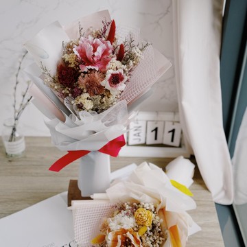 【快速出貨】葉玫瑰 乾燥花束-經典紅.告白 情人節 生日禮物