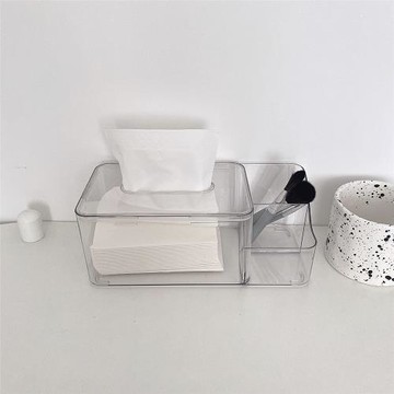 ins風紙巾盒客廳抽紙盒家用高檔紙抽透明茶幾盒紙巾收納餐巾紙