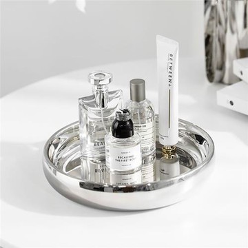 MCOKI 304不銹鋼果盤歐式網紅首飾盤輕奢風家用裝飾化妝品收納盤