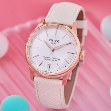 TISSOT天梭 杜魯爾系列 優雅機械腕錶 34mm/T1392073603100