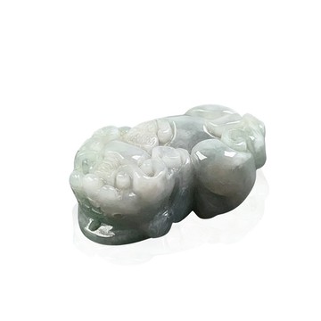 【招財神獸】飄綠翡翠貔貅擺飾項鍊 | 天然緬甸玉翡翠A貨 | 送禮