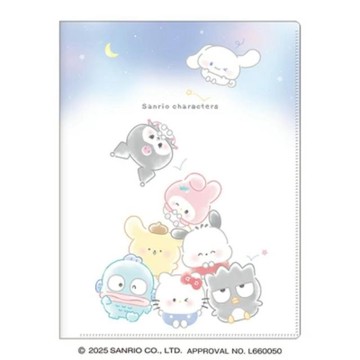 小禮堂 Sanrio 三麗鷗大集合 A4 L型10層資料夾 (甜點雲朵款)