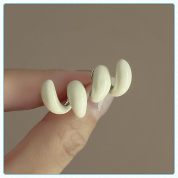 【24小時-臺中出貨】奶油空氣藍滴油豆豆耳釘女輕奢小衆高級感兩戴款耳環網紅氣質耳飾 G3.3