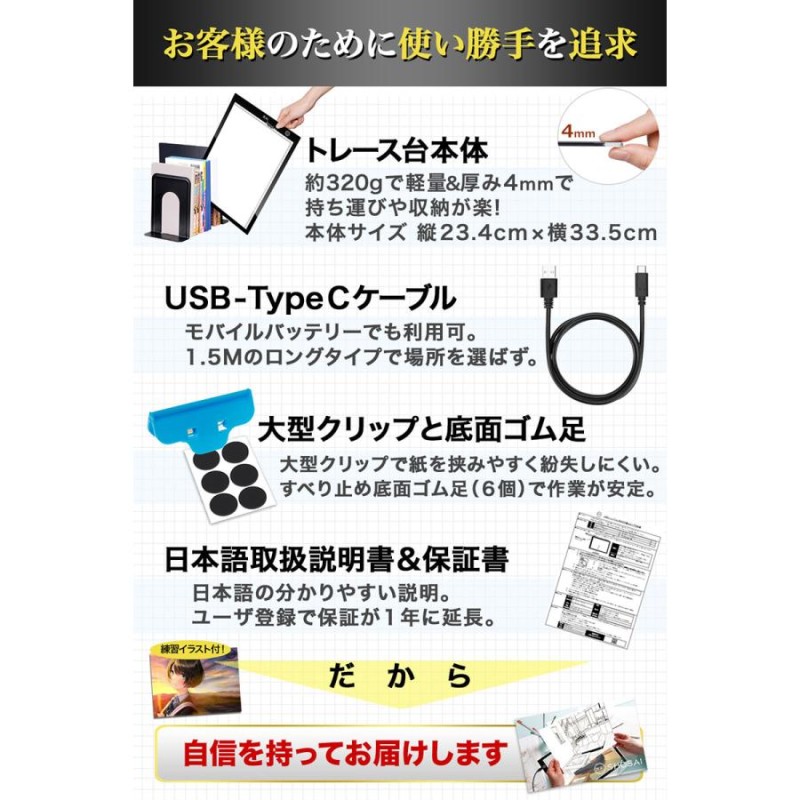 海外 トレース台 A3 和遥キナ先生推薦LED軽量薄型ライトボックス 無