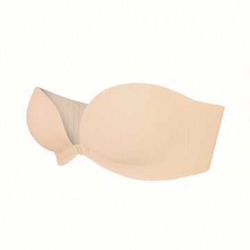 【前扣平口】托高聚攏無鋼圈平口內衣(附肩帶) - M / 燕麥膚