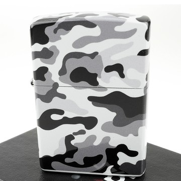 Zippo 日系~CAMOUFLAGE-迷彩圖案五面加工(灰色款)