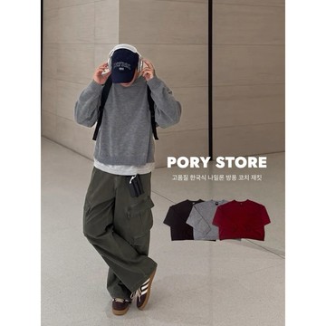 【PORY STORE】 韓國 vintage 短板毛衣 針織毛衣 素面 高級感 實拍 百搭 顯瘦 長袖毛衣 圓領毛衣