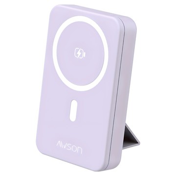 AWSON 歐森 自帶線磁吸無線充 10000mAh Type-C + 蘋果8 PIN  紫色  AWP-5733