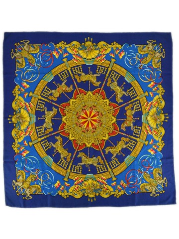 Hermès Pre-Owned - 1990-2000 Luna Park 90 silk scarf - women - Silk - One Size - Blue