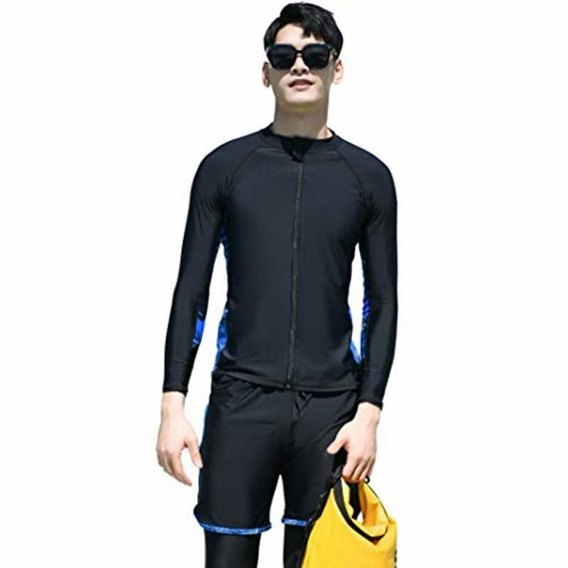 ZHPUAT ラッシュガード メンズ 水着 上下 セット 長袖 レギンス サーフパンツ フィットネス 男性 温泉 ビーチ 水 通販 LINEポイント最大GET LINEショッピング ZHPUAT ラッシュガード メンズ 水着 長袖 前開き レギンス サーフパンツ フィットネス 男性 UVカット温泉 ビーチ 水泳 スイミン