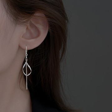 925純銀耳環女2021年新款潮耳線小眾設計感耳釘高級耳飾長款耳墜