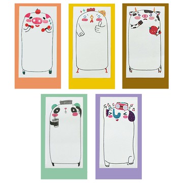 1534 韓系動物插畫便利貼 插畫彩繪便條紙 N次貼便條本 memo留言紙 文具用品