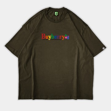 莓果派對寬版短T - 可可棕/灰藍/霧灰藍/軍綠/黑色/白色 (六色)