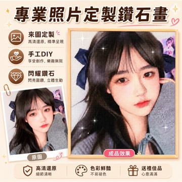客製化鑽石畫丨手工diy貼鑽畫丨來圖訂製丨方鑽石畫丨5D鑽石畫丨5d滿鑽圓鉆定製丨生日禮物丨裝飾畫丨禮物丨照片禮物