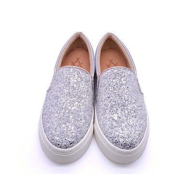 Xio Xio Fei 超輕量厚底足弓鞋-女休閒鞋-厚底鞋-金蔥鞋-鉑金銀