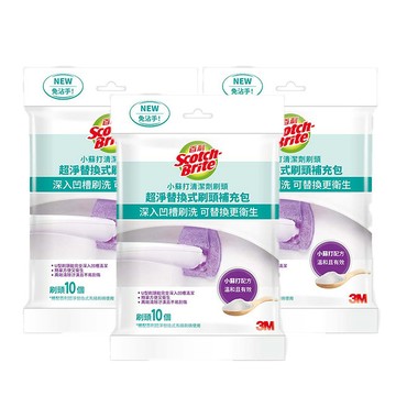 3M 百利浴室清潔特惠組-小蘇打配方(馬桶刷補充包共30刷頭)