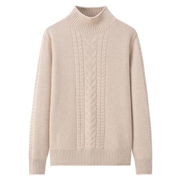 秋冬新款高端100純羊絨衫女半高領加厚舒適保暖打底毛衫毛衣E3384