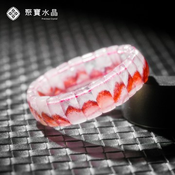 【金草莓紅超七山景手排】招正緣桃花貴人, 戴上秒增加氣場, 老闆必備。/ 紫超七 超七水晶 消磁水晶 聚寶水晶