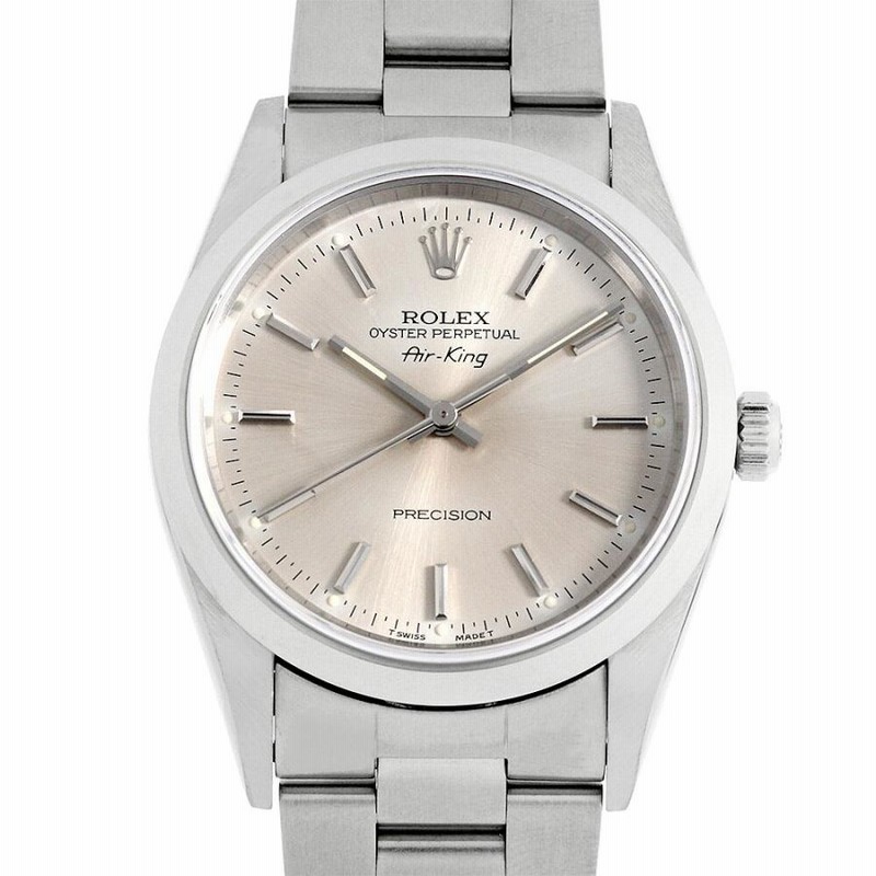 ロレックス エアキング 14000 シルバー バー U番 中古 メンズ 腕時計  