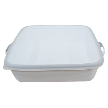 FUJIHORO Japan 雙耳琺瑯烘焙保鮮盒方型附塑膠蓋1.8L A  1個  白色 + 橄欖綠