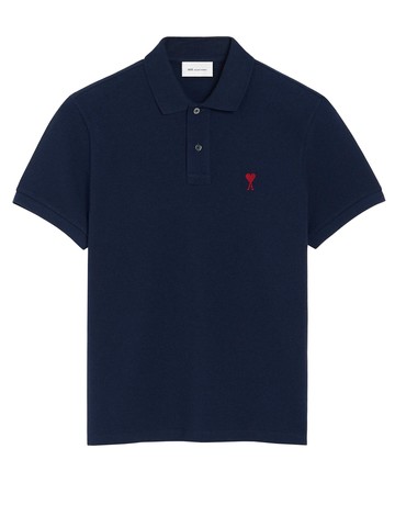 ami paris organic cotton polo shirt
