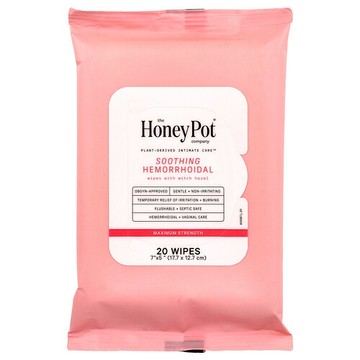 The Honey Pot Company, 肛痔舒緩溼巾，特強型，20 片