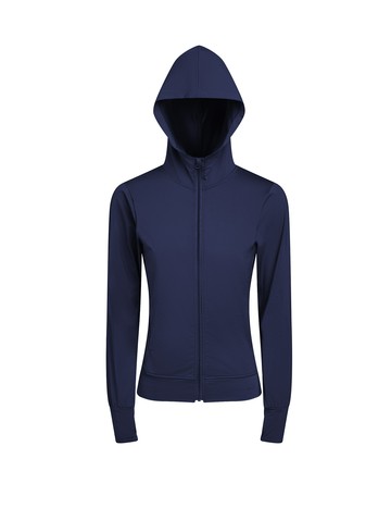 極致顯瘦修身連帽瑜珈外套(丈青)-女