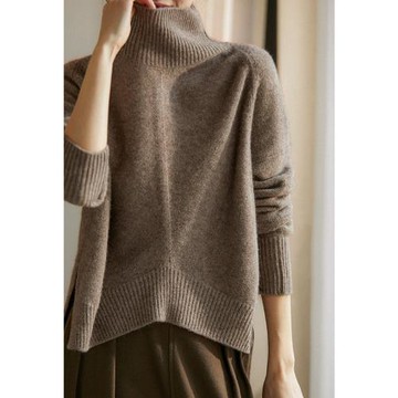 @[ZY158808809VG]  秋冬款醇厚暖冬！純足牦牛絨煙管領不規則毛衫