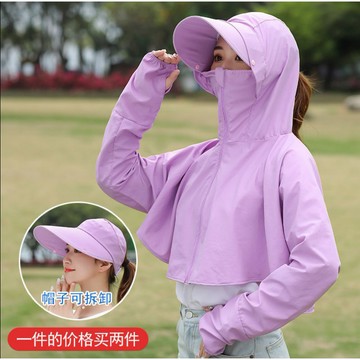 🚀🚀特惠秒下殺✨帽子可拆卸防曬衣女夏騎車防紫外線防曬服出遊薄款戶外防曬外套 冰絲防曬外套抗uv 防曬  薄外套