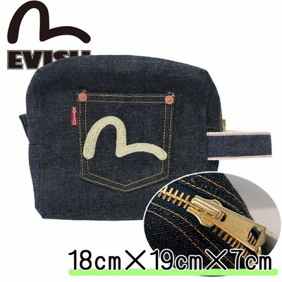 EVISU エヴィス ポーチ インディゴ ラウンドジップ 小物 鞄 バッグ