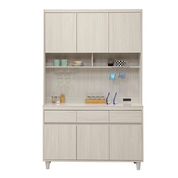 直人木業-DA極簡風白榆木亮面白精密陶板上下櫥櫃122公分