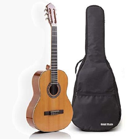 Classical Guitar with Soft Nylon Strings by Hola! Music, Full Size 39 Inch Model HG-39GLS, Natural Gloss Finish FREE Padded Gig Bag Included