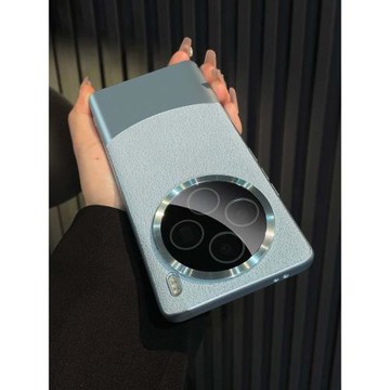 簡物說適用vivox100手機殼新款月坑紋X100pro素皮X100spro商務高級全包防摔保護套超薄男女金屬鏡頭情侶小眾