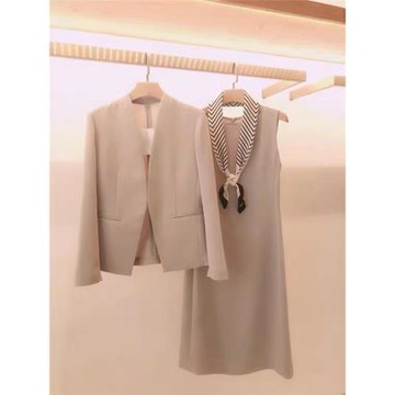 職業裝小香風套裝女秋季高級感小洋裝氣質名媛高端無袖西裝連衣裙