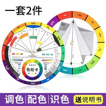 多功能色輪卡12色相環配色卡72色紙質色環配色輪調色卡油漆調色卡