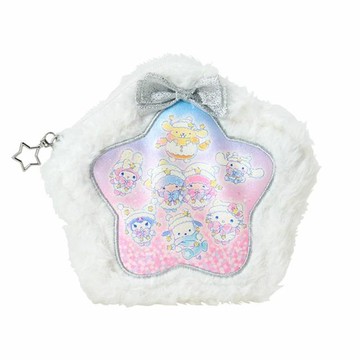小禮堂 Sanrio 三麗鷗 絨毛造型化妝包 (冬日星星亮晶晶)