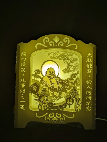 3D立體 彌勒佛菩薩 紙雕燈